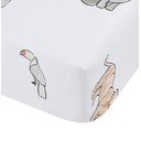 Bijela pamučna dječja plahta s gumom za dječji krevetić 70x140 cm Zoo Animals – Bianca