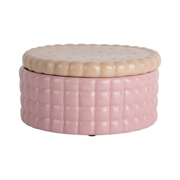 Svijetlo ružičasta dekorativna keramička kutija za pohranu ø 20x10 cm Biscuit Box – PT LIVING