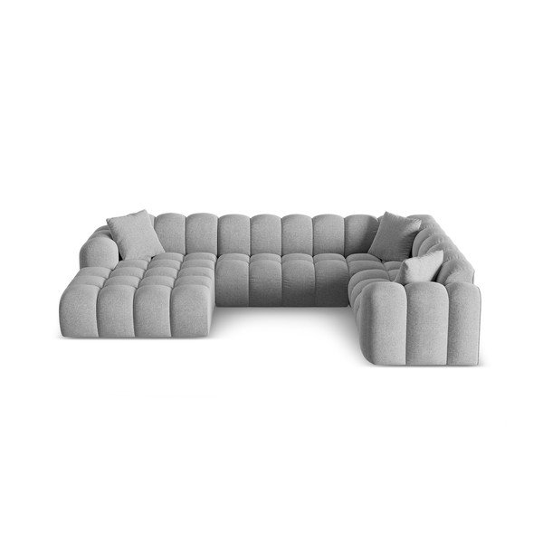 Svijetlo siva kutna garnitura od šenila (s desnim kutom/u obliku slova "U") Treno – Cosmopolitan Design