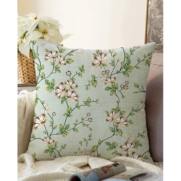 Zelena jastučnica s udjelom pamuka Minimalist Cushion Covers Blooming, 55 x 55 cm