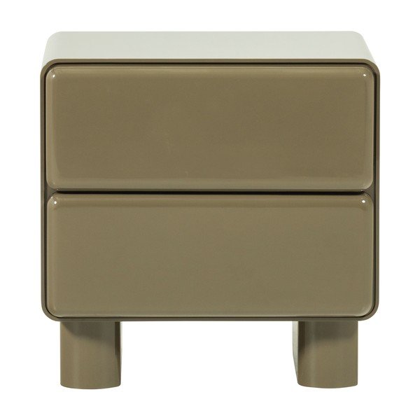 Zeleni noćni ormarić u sjajnom dekoru Lustra – WOOOD