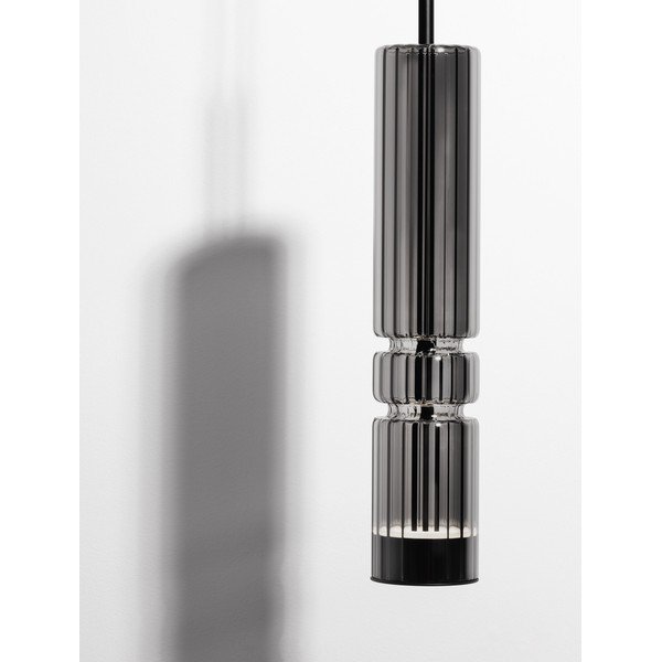 Siva staklena LED viseća svjetiljka ø 8 cm Bento – Nova Luce-image-4