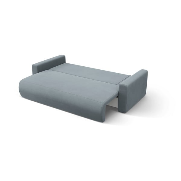 Prljavo plava baršunasti sklopiva/s prostorom za odlaganje kutna garnitura Belfast – Cosmopolitan Design-image-4