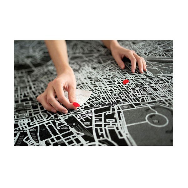 Crna zidna karta Europe Palomar Pin World, 100 x 80 cm-image-4