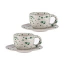 Bijelo-zelene šalice u setu 2 kom za espresso od kamenine 100 ml Carnival – Ladelle