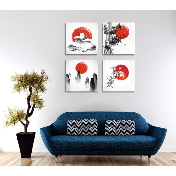 Slike u setu od 4 komada 30x30 cm Zen - Wallity-image-2