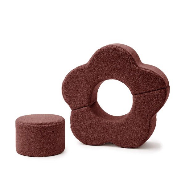 Smeđi set mekanih igrački od pjene 3 kom od boucle tkanine visina 27 cm 88x90 cm – Meowbaby