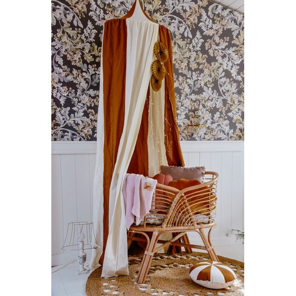 Bijelo-narančasti platneni baldahin Caramel Circus - Moi Mili-image-3