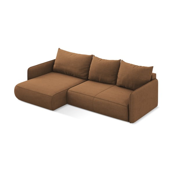 Narančasta sklopiva/s prostorom za odlaganje kutna garnitura (s lijevim kutom) Nanea – Makamii-image-4