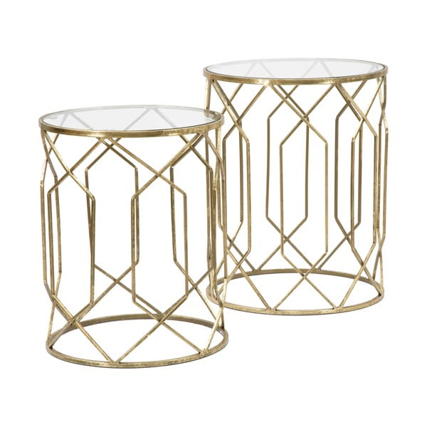 Okrugli pomoćni stolići u setu 2 kom sa staklenom pločom stola ø 42 cm Tunisi – Mauro Ferretti-image-2