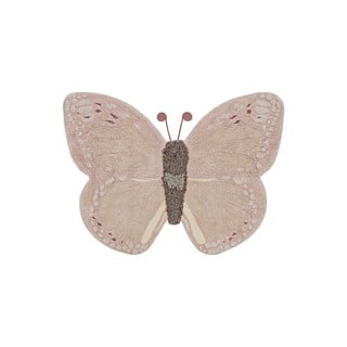 Svijetlo ružičasti/bež periv/ručno rađen pamučan dječji tepih 90x120 cm Baby Butterfly – Lorena Canals