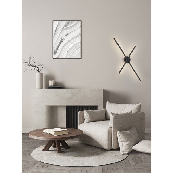 Mat crna LED zidna lampa aluminijska s mogućnosti zatamnjivanja Akro – Nova Luce-image-1
