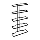 Crni zidni metalni stalak za vino za 5 boca Lava - Metaltex