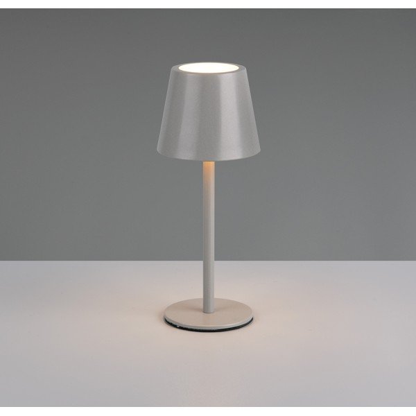 Siva LED stolna lampa s metalnim sjenilom (visina 21 cm) Diaz – Reality-image-1
