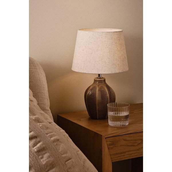 Bež/tamno smeđa stolna lampa keramička (visina 34 cm) Wera – Jotex-image-1