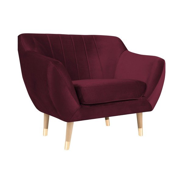 Vinska baršunasta fotelja Mazzini Sofas Benito-image-2