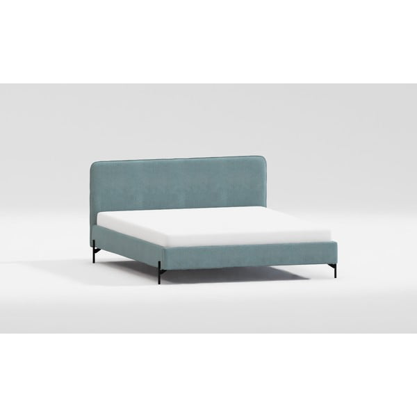 Svijetlo plavi tapecirani bračni krevet s podnicom 160x200 cm Barker – Ropez-image-4