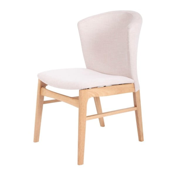 Set od 2 bijele blagovaonske stolice s svjetlosmeđim podnožjem od drveta kaučukovca sømcasa Mara