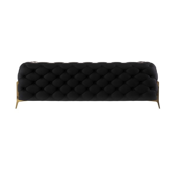 Crna baršunasti sofa 225 cm Chelsea Bis – Ropez-image-3