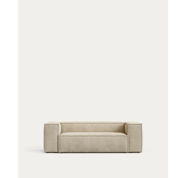 Bež sofa od samta 210 cm Blok – Kave Home
