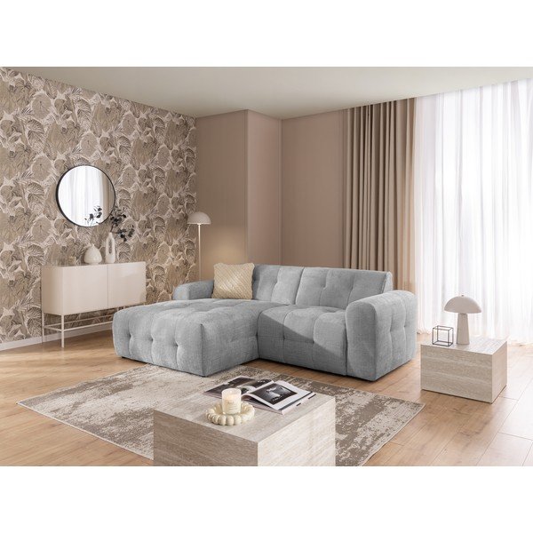 Svijetlo siva kutna garnitura (s lijevim kutom/s ležaljkom) Melva – Ropez-image-3