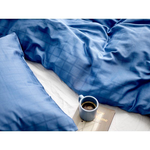 Plava pamučna posteljina za krevet za jednu osobu 140x200 cm Clear - Södahl-image-3