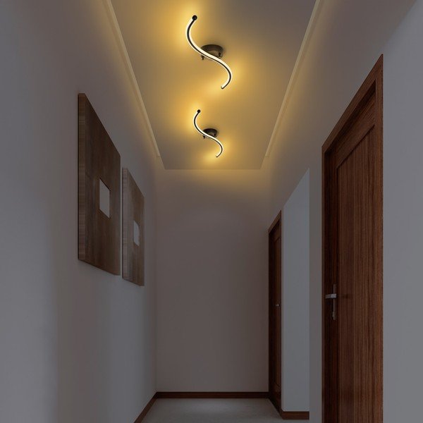 Crna LED stropna svjetiljka 10x67 cm Yilan – Opviq lights-image-3