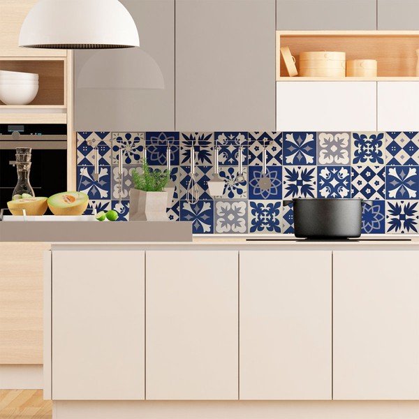 Set od 9 zidnih naljepnica Ambiance Cement Tiles Line, 10 x 10 cm-image-3