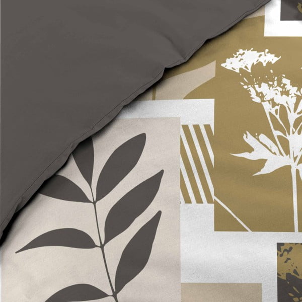 Bijela/smeđa pamučna posteljina za bračni krevet/za produženi krevet 240x220 cm Utopia – douceur d'intérieur-image-3