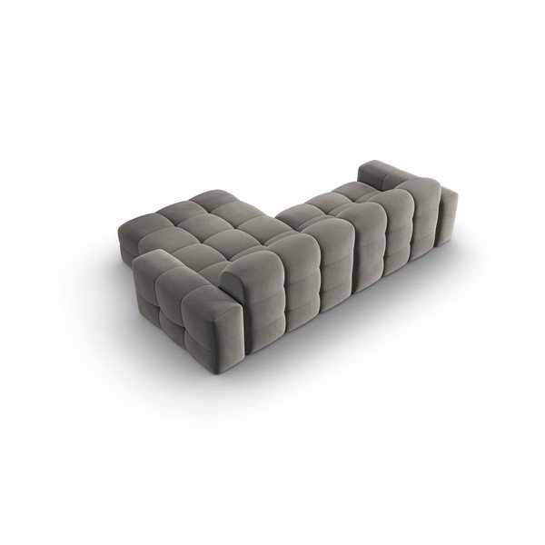 Siva baršunasta kutna garnitura (desni kut) Kendal - Micadoni Home-image-4