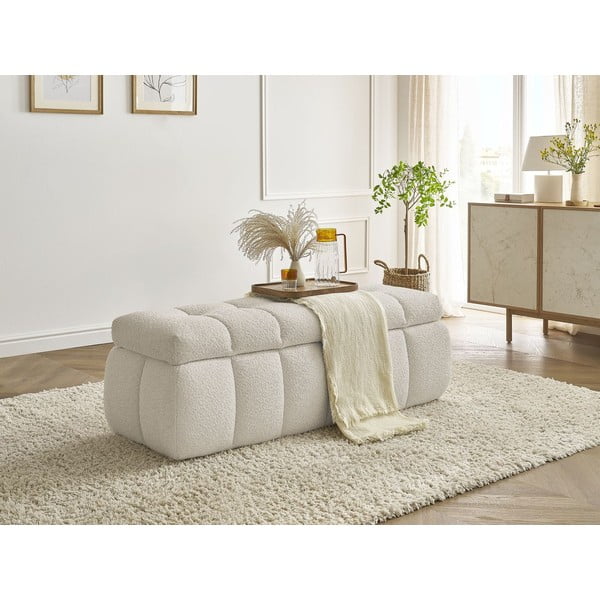 Bež klupa od bouclé tkanine Mont Blanc – Bobochic Paris-image-1