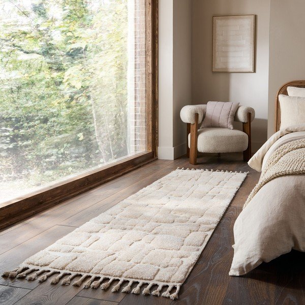 Krem staza 80x300 cm Esra Cobbled – Flair Rugs-image-1