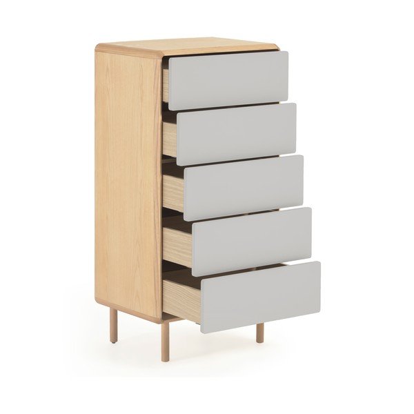 Siva/u prirodnoj boji komoda u dekoru jasena 60x117x42 cm Anielle – Kave Home-image-2