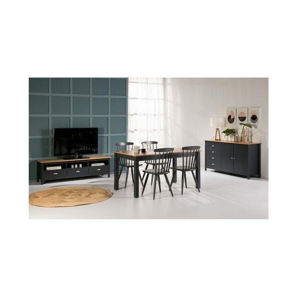 Antracit sivi sklopivi stol za blagovanje od punog borovog drveta Marckeric Jade, 150 x 85 cm-image-4