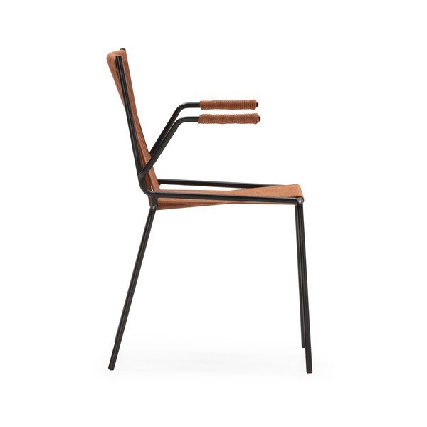 Metalne blagovaonske stolice u setu s naslonima za ruke/sklopive 2 kom boja terakote Emily – Marckeric-image-3