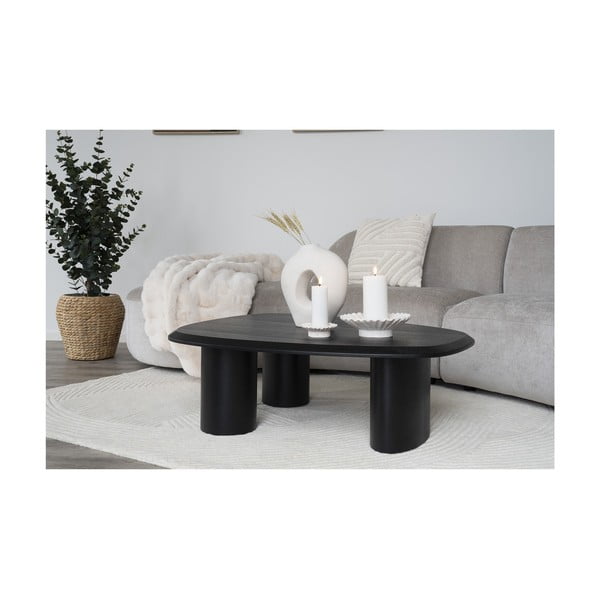 Crni stolić za kavu s pločom stola u dekoru jasena 78x96 cm Tirano – House Nordic-image-4