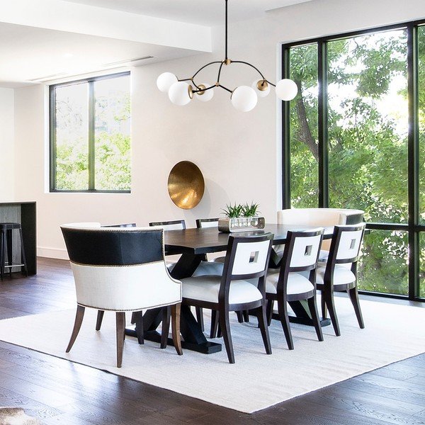 Bijela/crna viseća svjetiljka sa staklenim sjenilom ø 90 cm Kromozom – Opviq lights-image-1