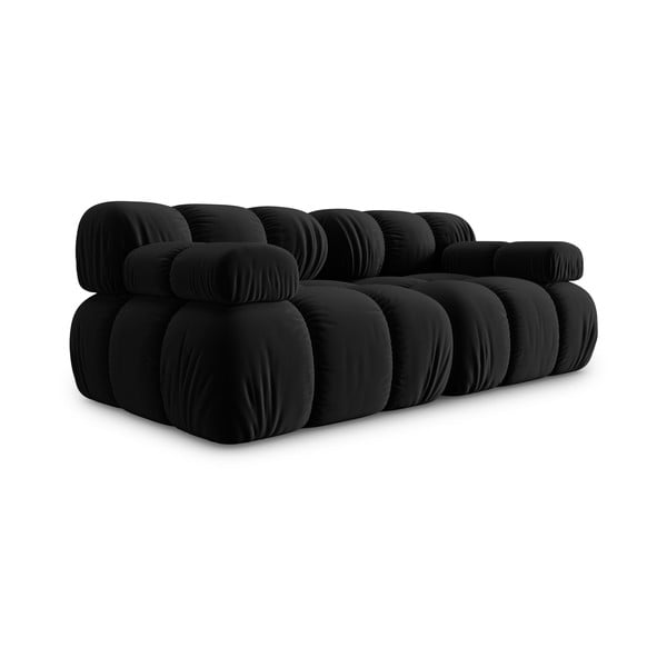 Crna baršunasta sofa 188 cm Bellis – Micadoni Home-image-3