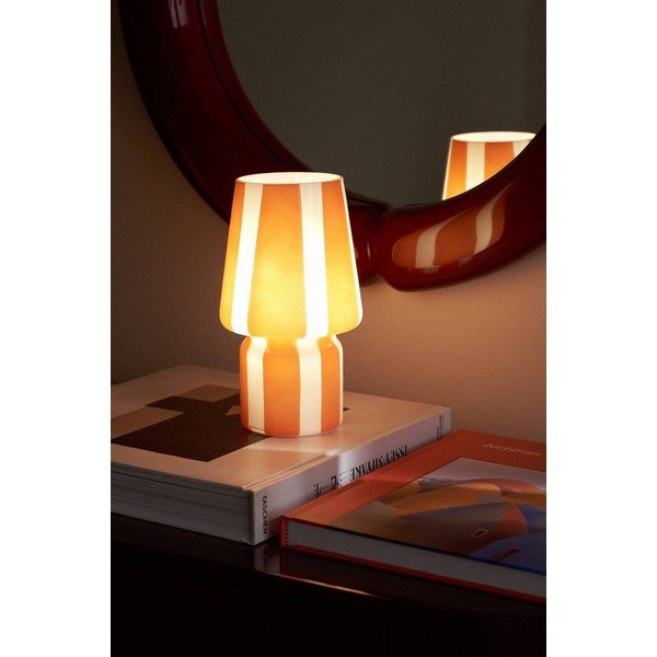 Crvena/bijela staklena stolna lampa (visina 21,5 cm) Carlo – Ellos Home-image-1