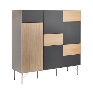 Antracitno siva/u prirodnoj boji visoka komoda u dekoru hrasta 136x133 cm Edge by Hammel – Hammel Furniture