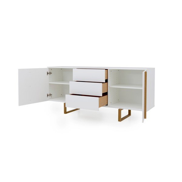 Bijela komoda s nogama od hrastovog drva Tenzo Birka, 176,5 x 78 cm-image-4