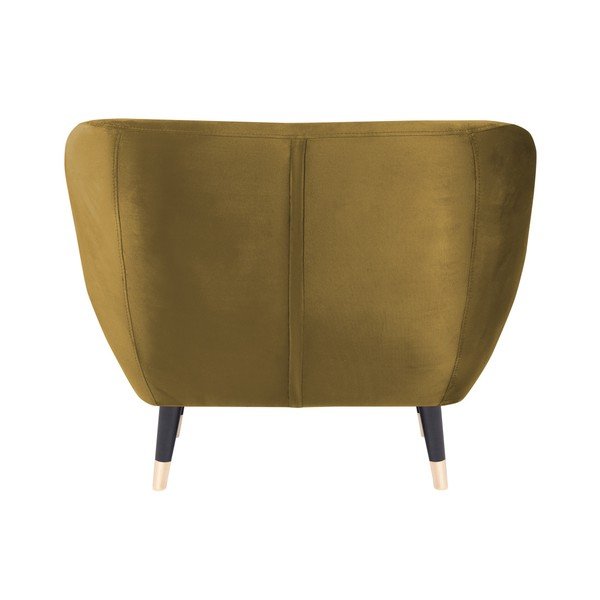 Senf žuta fotelja s crnim nogama Mazzini Sofas Amelie-image-4