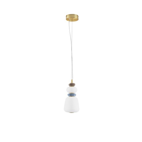 Bijela/u zlatnoj boji metalna LED viseća svjetiljka s mogućnosti zatamnjivanja s porculanskim sjenilom/sa staklenim sjenilom ø 17 cm Palo – Nova Luce