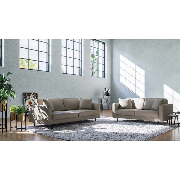 Svjetlo smeđa kožna sofa 207 cm Kobo – MESONICA-image-3