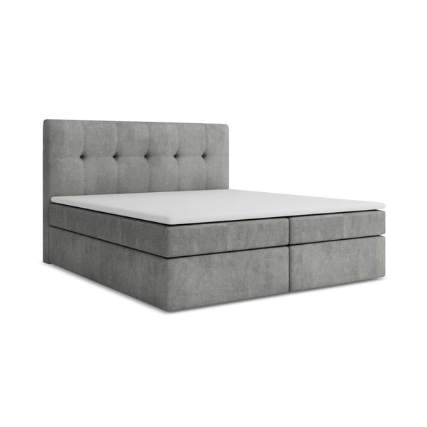 Sivi boxspring krevet s prostorom za odlaganje 180x200 cm Palta – Makamii
