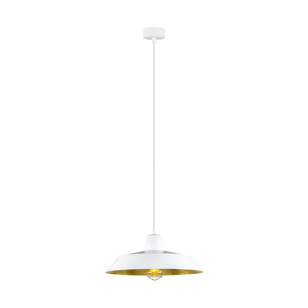 Bijela viseća svjetiljka s unutarnjom stranom u zlatnoj boji Sotto Luce Cinco, ⌀ 35 cm