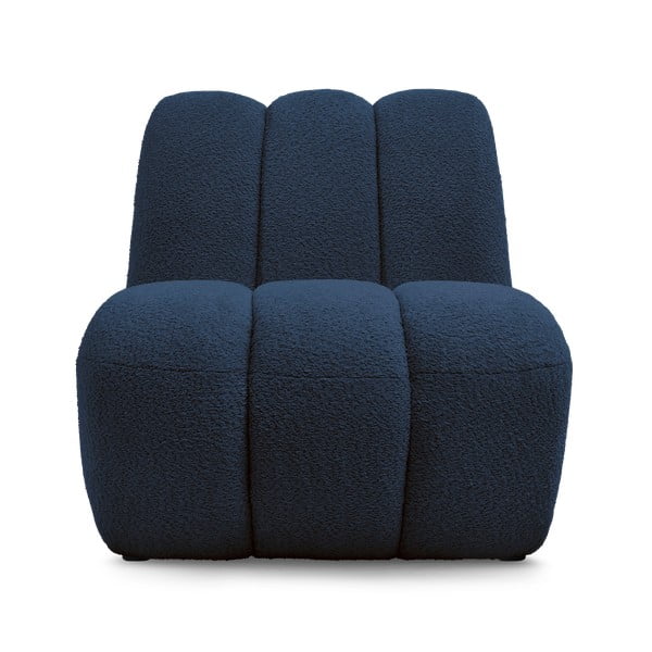 Tamno plava fotelja od bouclé tkanine Janissaire – Bobochic Paris-image-3