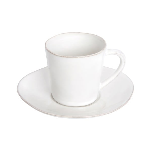 Bijela zemljana šalica za čaj s tanjurićem Costa Nova Nova, 190 ml