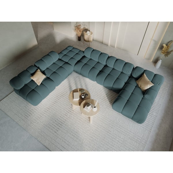 Petrolej zelena baršunasta sofa 379 cm Bellis – Micadoni Home-image-1