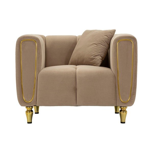 Smeđe-siva baršunasti fotelja Alma – Mauro Ferretti-image-2